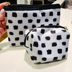 Black and white makeup bags